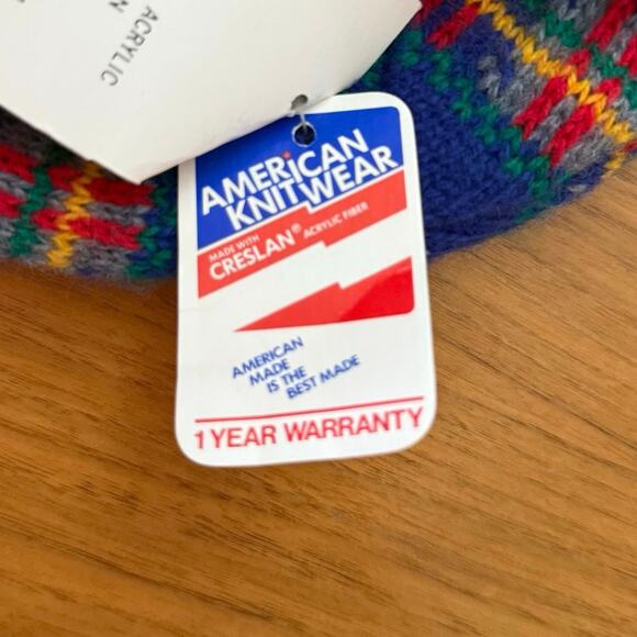 Vintage 80s Hat NWT New Old Stock Knot Country Plaid Ski Stocking Double Layer - Picture 6 of 10